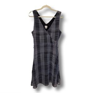 A new day. Black and white patterned dress